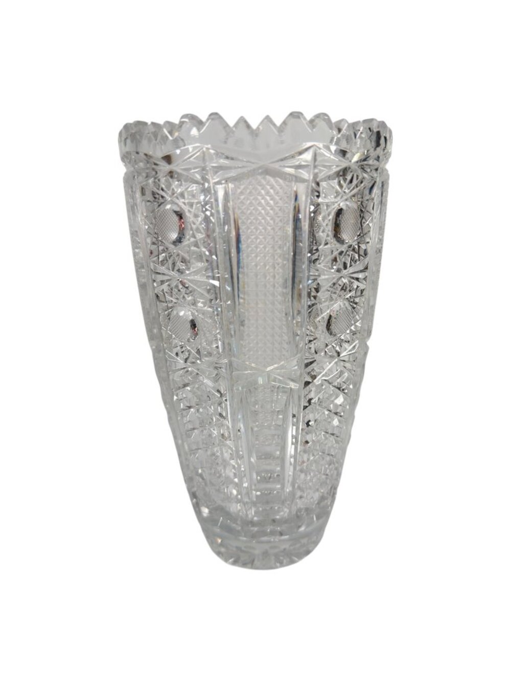 American Brilliant Period Hand-Cut Crystal Vase 1876-1916